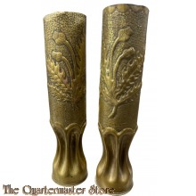 France - Set WW1 75 mm shell casings trench art 