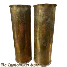 France - Set WW1 75 mm shell casings trench art Ypres and Dixmuide