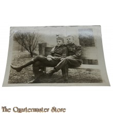 US Army WW 1 Studio photo 2 Soldiers on a bench