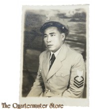 US Navy WW 2 Studio photo NCO with visorcap