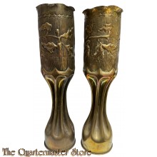 France - Set WW1 75 mm shell casings trench art 