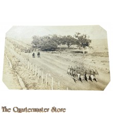 US Army WW 1 photo group of marching Soldiers with cavalry 