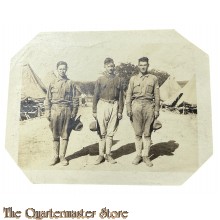 US Army WW 1 photo 3 soldiers with campaign hats 