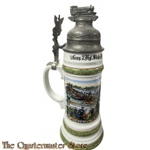 Bierkrug 1. Komp 2. Kgl Sachsen Pion. Bat. Nr 22  Riesa 1907-09