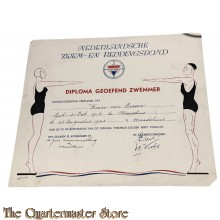 Diploma geoefend zwemmer  1943