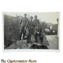 Photo WW2  4 Axis soldiers  on small armoured car 