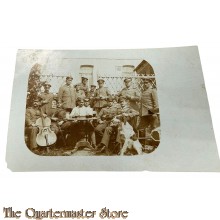 (Feld) Postkarte/Studiophoto 1915 Deutsche Soldaten mit Hund und Musik instrument 