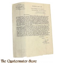 Aanvraag voor sigaren voor Oorlogs gewonden en Invaliden 7 april 1942