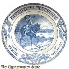Aardewerken Wandbord Herrijzend Nederland 1945 Naar Vrede en Welvaart 