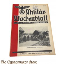 Heft - Militair Wochenblatt Jrg 122 no 17 Berlin 22 Okt 1937 