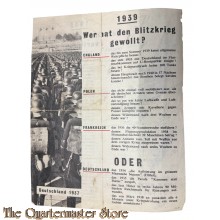 Flugblatt /  Leaflet , G.26, 1939 Wer hat  den Blitzkrieg gewollt ?