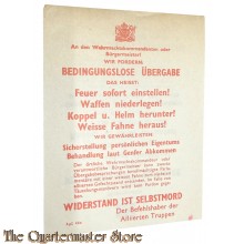 Flyer/Flugblatt AgG 46a An die Wehrmachtskommandanten oder Burgemeister !
