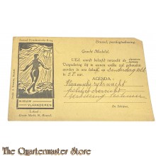 Belgium - Briefkaart Nieuw-Vlaanderen uitnodiging vergadering 1943