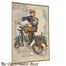 Ansicht 1945 't Leven is vol tegenslagen Juist in donk're oorlogs dagen Men zag zelfs in deze tijden Fietsers op de Melkweg rijden