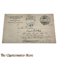 (Feld) Postkarte 1914 an den Flieger Karl Bohme Fl. Ers. Abt. 5