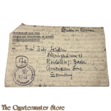 Briefumslag Prisoners of War 1945 Gen major der LW Otto Jordan No 11 German PW Camp Bridgend