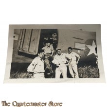 US Army WW 2 Photo 4 Soldiers with airplane 