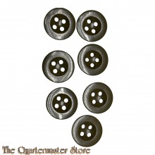 WW2 7 green Plastic buttons for battledress blouse or Trousers