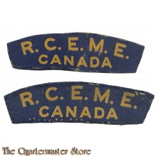 Shoulder flashes Royal Canadian Electr and Mecanic Engineers R.C.E.M.E. (canvas)