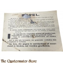 Flyer Bevel oproep voor Arbeidsdienst