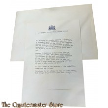 Dokument - Oorkonde Erasmus medallion to the Allied War Veterans 1984