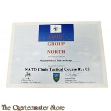 Dokument - Oorkonde NATO Cimic Tactical Course 01 / 05