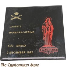 Keramische wand tegel laatste Barbara viering AOC Breda 3 dec 1992