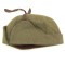 A standard pattern, olive drab wool, cold weather cap with fold-down side flaps. The cap is nicely maker marked by the company 'Buffalo Cap & Neckwear Ltd' from Winnipeg and dated 1943(?). 