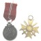 Kriegsverdienst medaille mit Schwertern and Medaille für Winterschlacht im Osten 1957 model