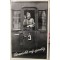 Prent briefkaart mobilisatie 1939 Verwacht mij spoedig (soldaat in treinwagon opening)