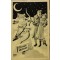 Prent briefkaart mobilisatie 1939 Gelukkig Nieuwjaar stel met cupido sneeuwpop