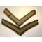 British WW2 Woven Lance Corporal stripes on a wool background.  This design of rank stripes was worn on the 1937 and 1940 pattern Battle Dress uniforms.