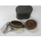 Stofbril in metalen box (Dust goggles in metal tin case)
