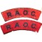 Shoulder flashes Royal Army Ordnance Corps R.A.O.C. (canvas)