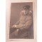AnsichtsKarte (Mil. Postcard ) studio portret soldier with visorcap and bayonet