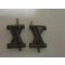 set of two brass coloured numerals  XV for shoulderboards Heer