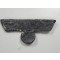 Panzer officers breast eagle in silver wire on black wool.