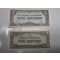 Banknotes one and five Centavo Japanese Government