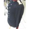 Uniformjas, tuniek van donkerblauw laken, rode kraag en rode manchetten, dubbele rij knopen en drie sterren