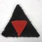 black wool triangle with red triangle