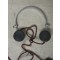 SG Brown Headphones Type F Aluminium earpieces casings and headbands black earpieces, original twisted flexible leads 2000 ohms (4000 total