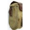 . eetketel in foedraal, onberedenen, canvas en bruin leer, oud model