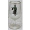 Glas met militaire muzikant/wielrijder