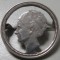 Zilveren broche, uitgezaagd kwartje 1940