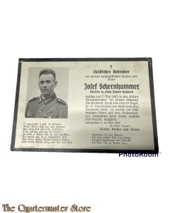 In Memoriam Karte/Death notice gefreiter Pionier Regiment Orel-Kursk 1943