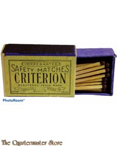 British/Canadian box of 'Criterion' Wooden Safety Matches WW2