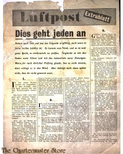 Flugblatt / Leaflet G.9, Luftpost - Extrablatt (Luftpost - Extra -This Concerns Everyone)