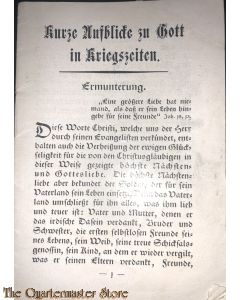 Brochure Kurze Aufblicke zu Gott in Kriegszeiten 1915