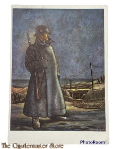 Postkarte militair 40-45 Uffz Josef Indekampen auf Wache