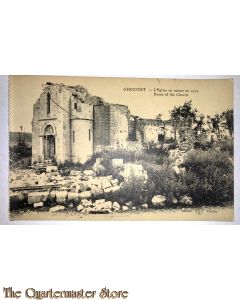 Military postcard Gercourt ruins of the Church 1919